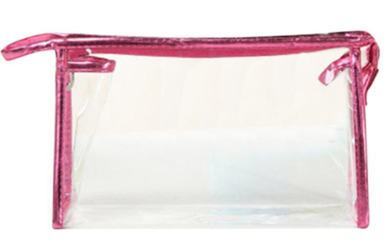 Pink/Transparent Makeup Cosmetic Travel Bag